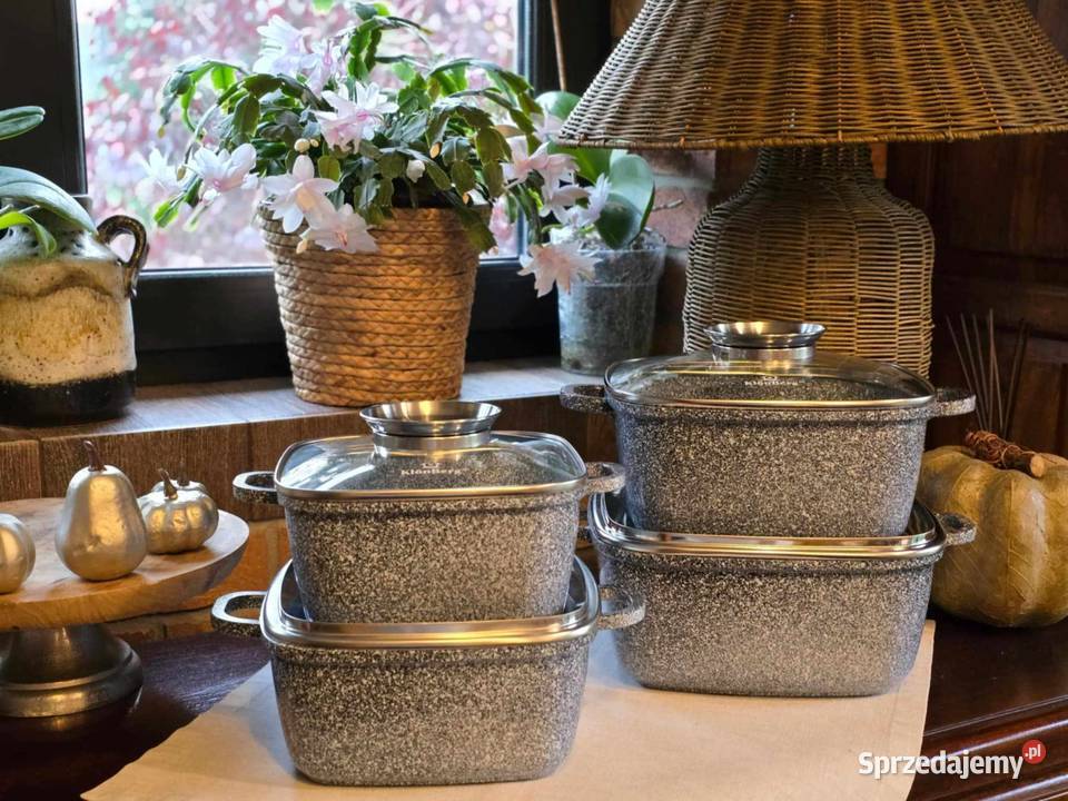 249 Garnki brytfanki marmurkowe czarne szare 4 Zabrze