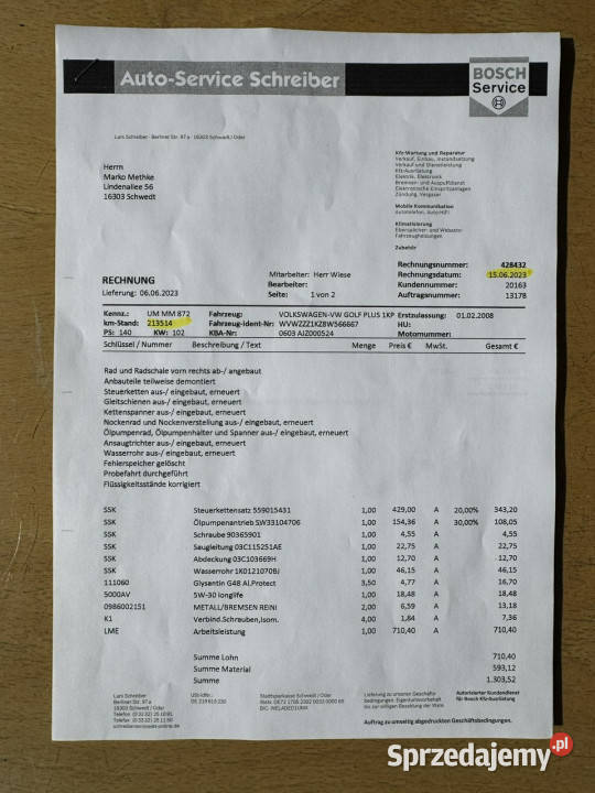 Volkswagen Golf Plus centralny zamek Szczecin