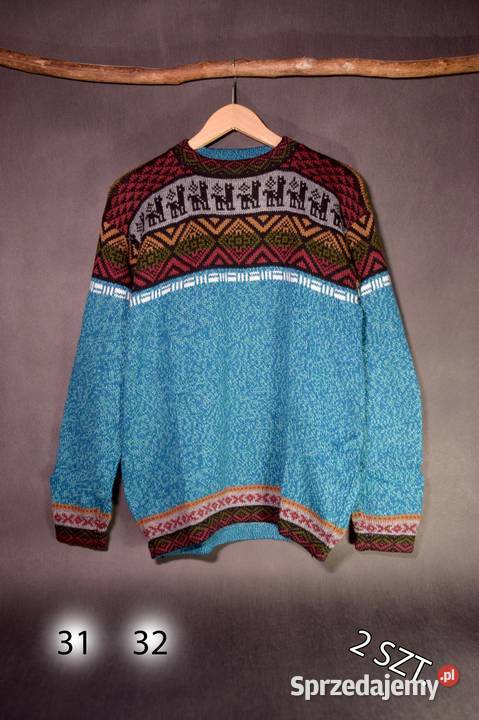 Ciepły Sweter Peruwiański Artesanal Alpaka Swetry i golfy Odzież i bielizna męska Kudowa-Zdrój sprzedam