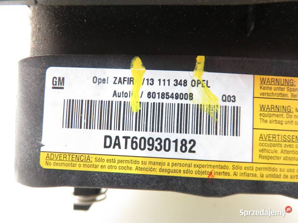 PODUSZKA KIEROWCY OPEL ZAFIRA B A05 13111348