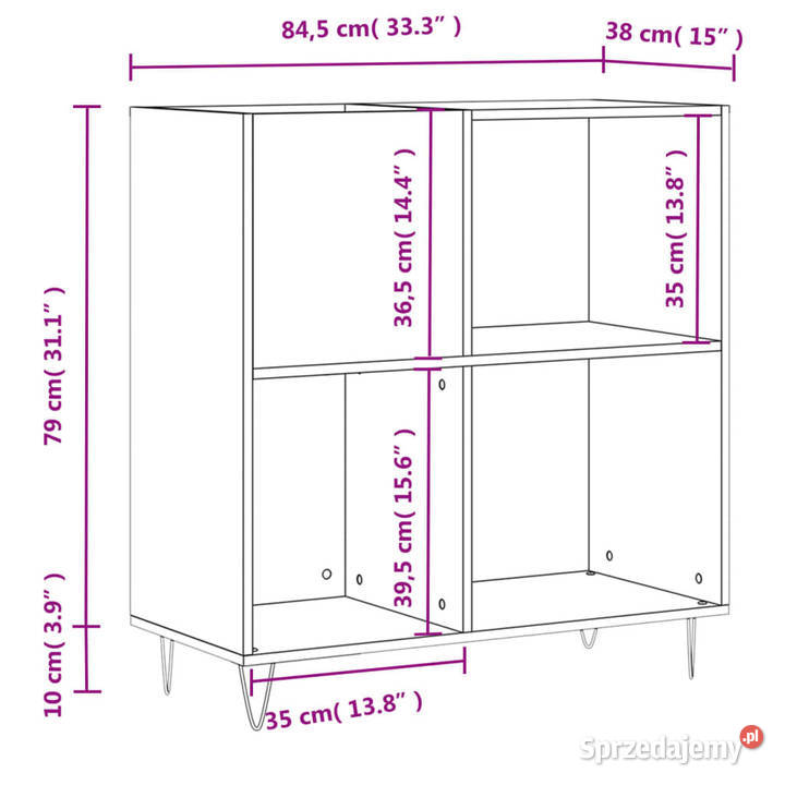 Szafka na płyty szarość betonu 845x38x89 Warszawa
