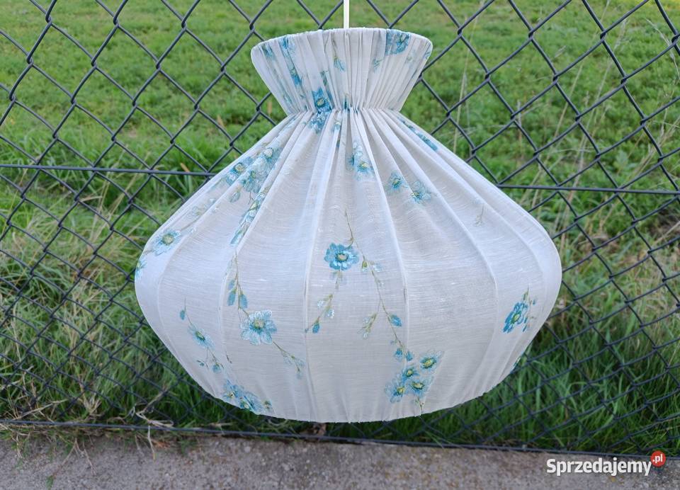 LAMPA wisząca sufitowa materiałowa jasna kwiaty Lampy wiszące Brzostek