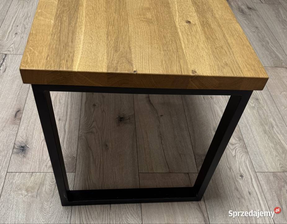 Stolik dębowy na stelażu metalowym wielkopolskie