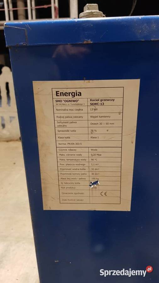 Piec CO ogniwo 13kW sprawny wszystkopalny drewno Sieroszów