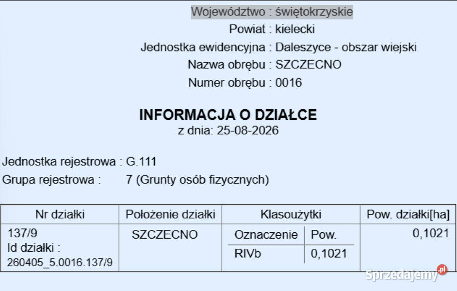 Działki w otoczeniu lasów 1020m2 Sprzedaż
