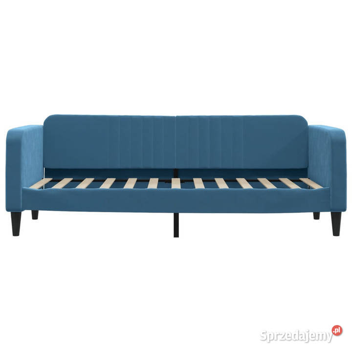Sofa z funkcją spania niebieska obita aksamitem 223cm sprzedam