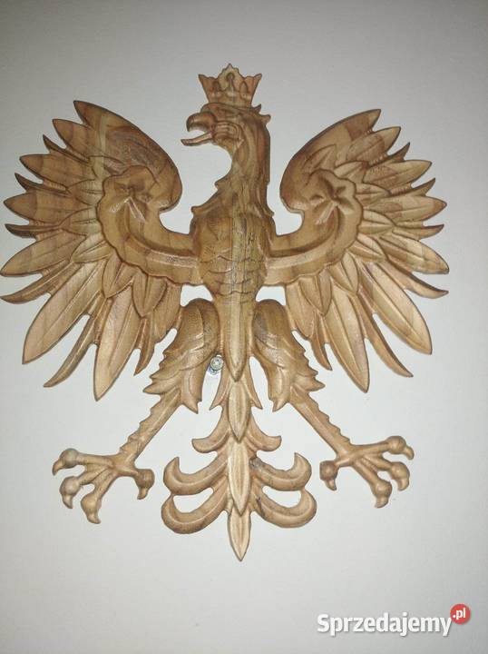 Godło Polski drewno płaskorzeźba drewno Czechowice-Dziedzice