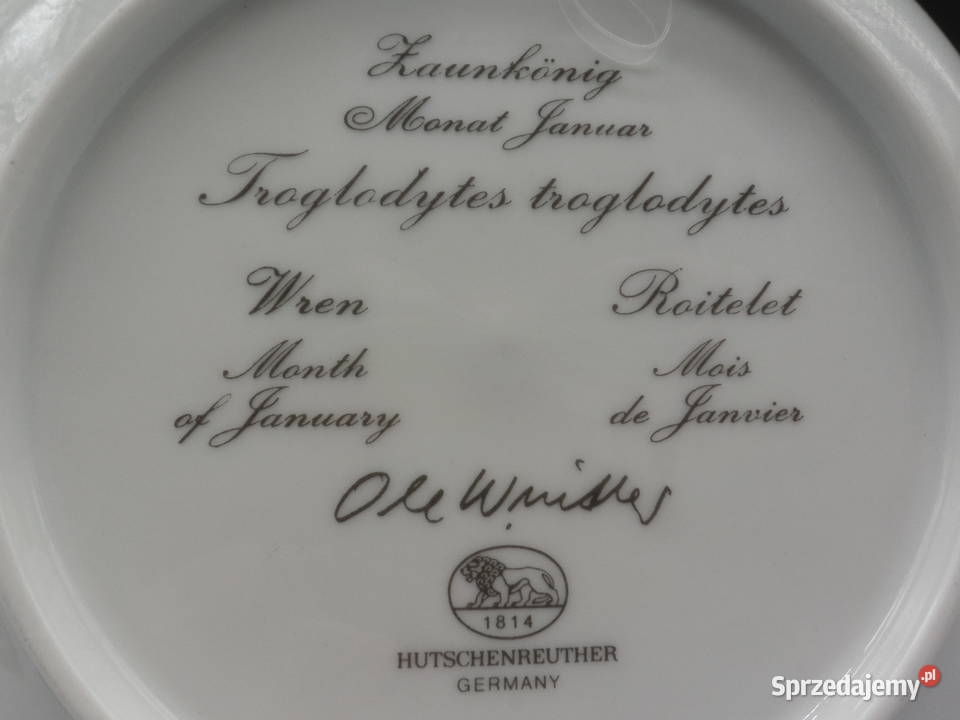 Talerz kolekcjonerski z serii Ptaki miesiąca Raszków sprzedam