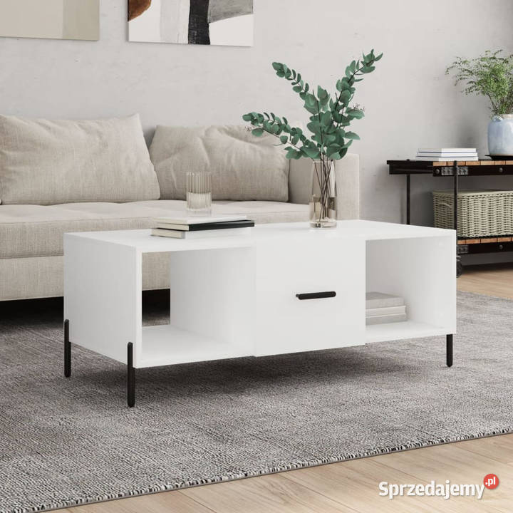 Stolik kawowy biały 102x50x40 materiał Warszawa