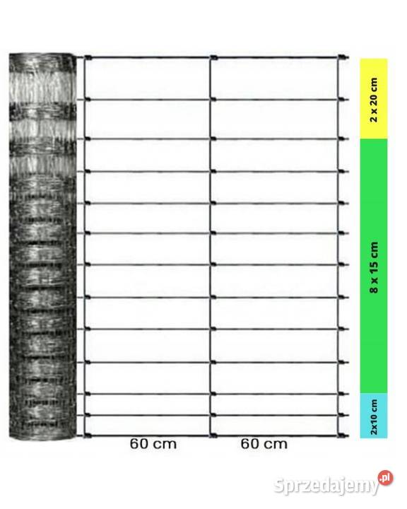 SIATKA ogrodzeniowa LEŚNA 1801360 L rolka 50 m Siatki i panele Częstochowa