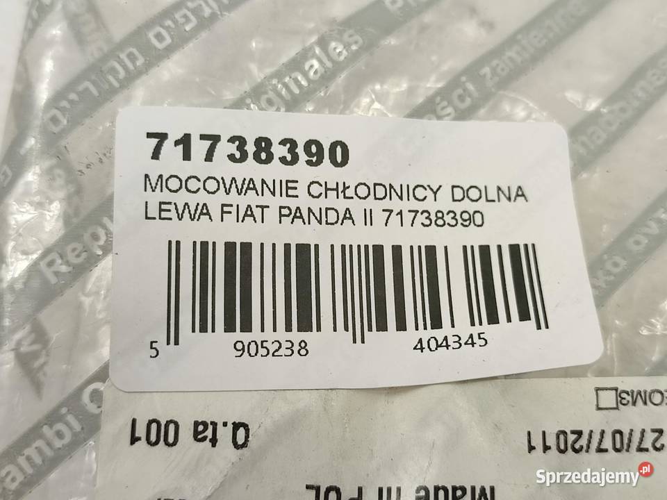 MOCOWANIE CHŁODNICY DOLNE LEWE FIAT PANDA II sprzedam