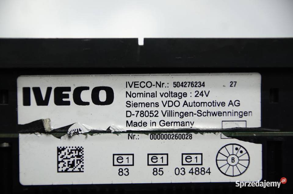 LICZNIK ZEGAR IVECO EUROCARGO 20E28 504276234 Lipno