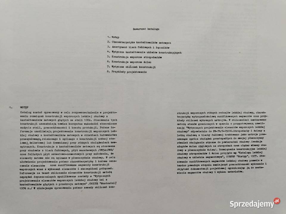 Katalog rozwiązań konstrukcji hal lekkich Rok wydania 1975 Gdynia