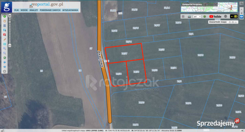 Grunt Głazica 1005m2 Sprzedaż