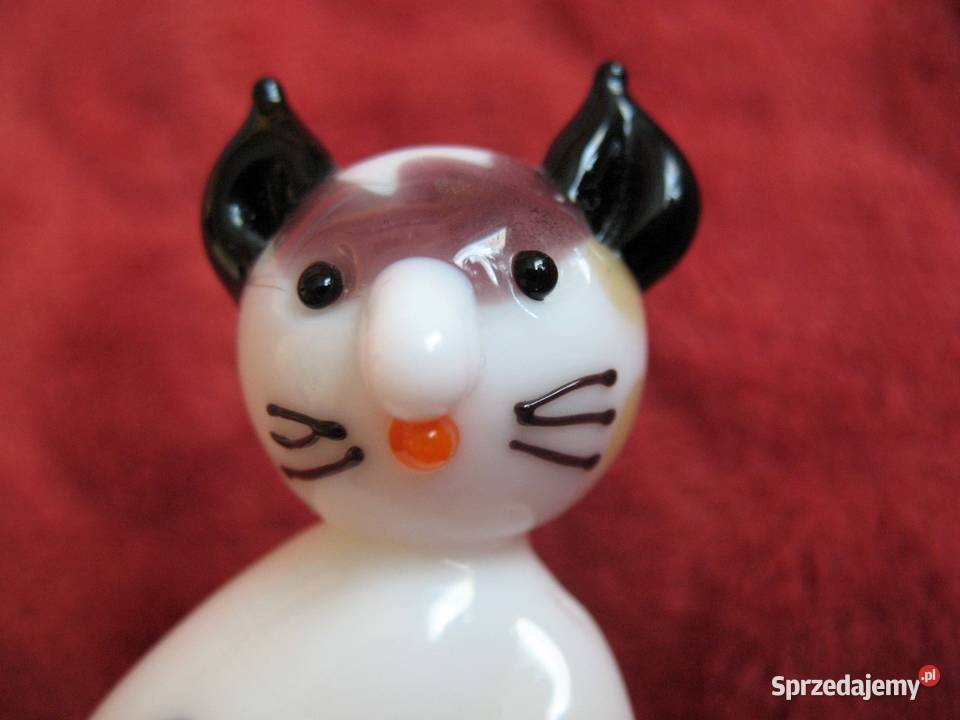 Kot elegancik figurka ze szkła w stylu M 7 x 5 x wielokolorowy Siedlce sprzedam