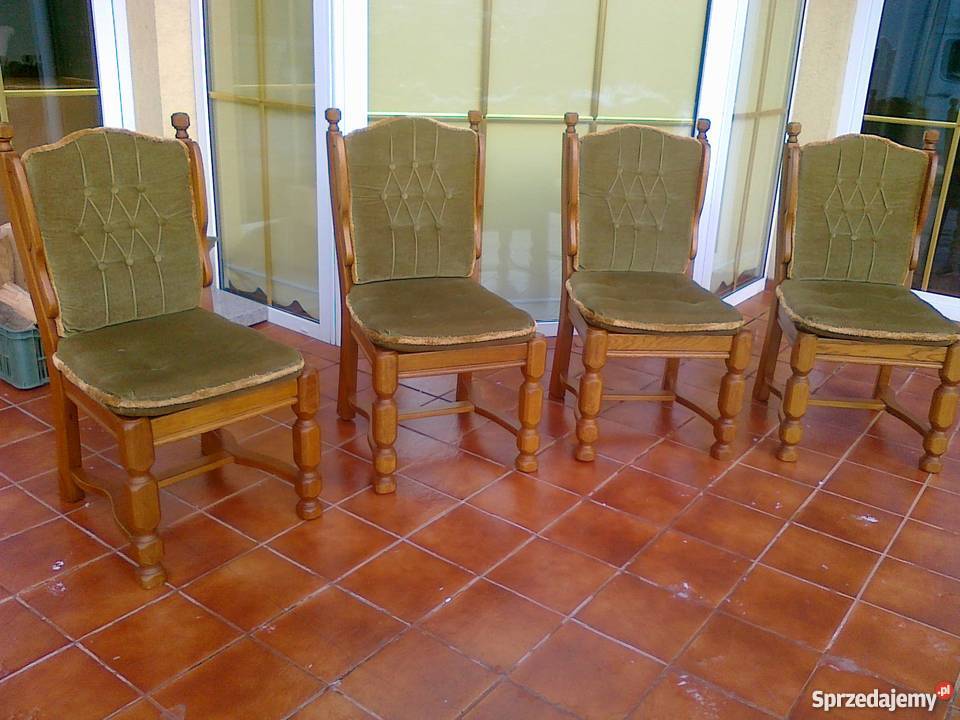 Krzesło dębowe fotel masywne drewniane tron