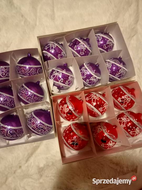 Bombki choinkowe szklane ręcznie malowane wielokolorowy Racławice