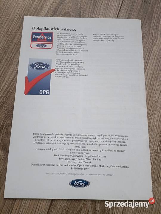 Katalog Prospekt Ford Escort MK7 Ruda Śląska