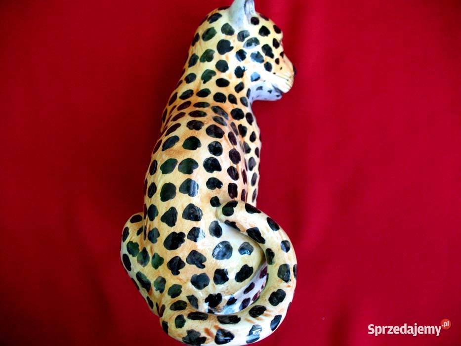 Leopard Piękna pantera stara figurka porcelana mazowieckie sprzedam