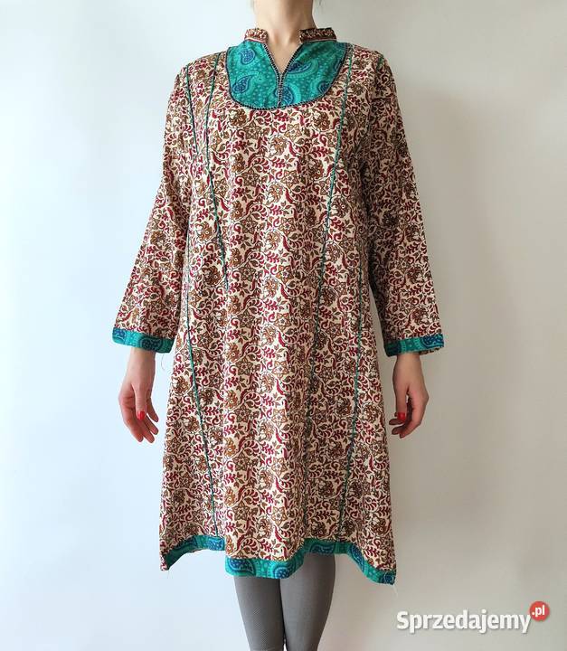 Tunika indyjska sukienka XXL 44 bawełna vintage