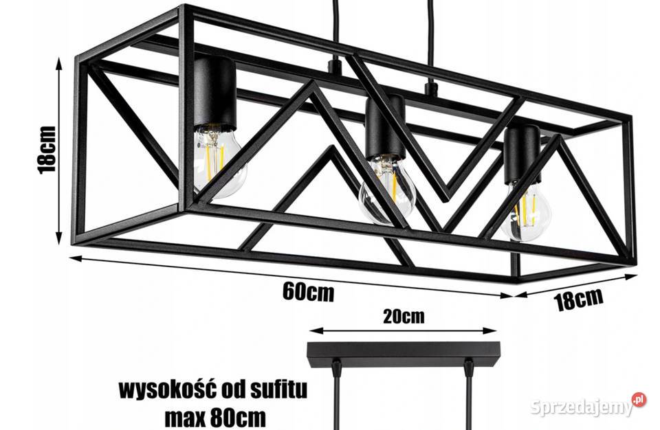 LAMPA SUFITOWA WISZĄCA INDUSTRIAL LOFT METAL Oświetlenie Oświetlenie Choroszcz
