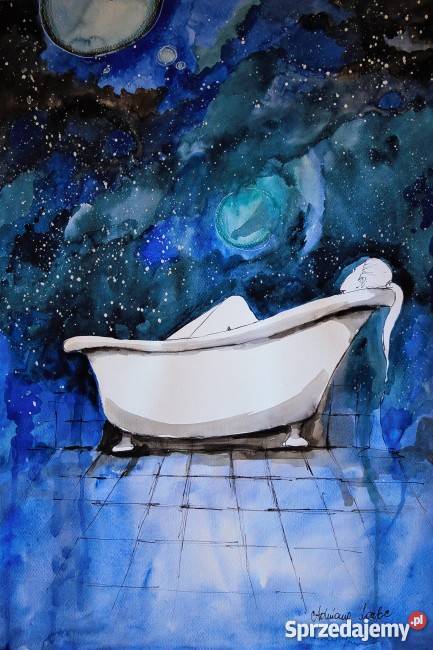 Akwarela W wannie II artystki Adriany Laube Katowice