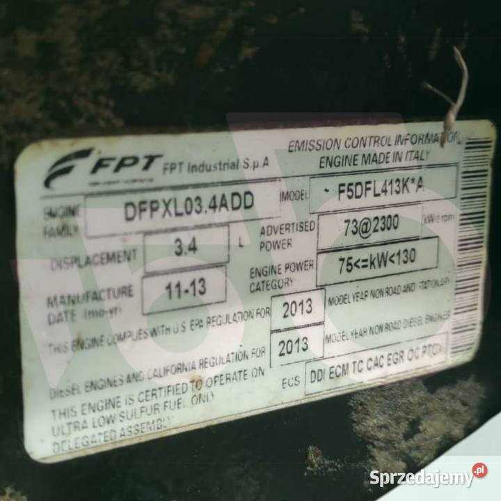 Silnik FPT IVECO F5DFL413K CASE IH Pozostałe Wilkowo
