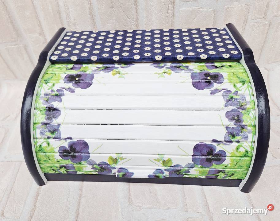 Chlebak z drewna bukowego decoupage Bolesławiec Halinów