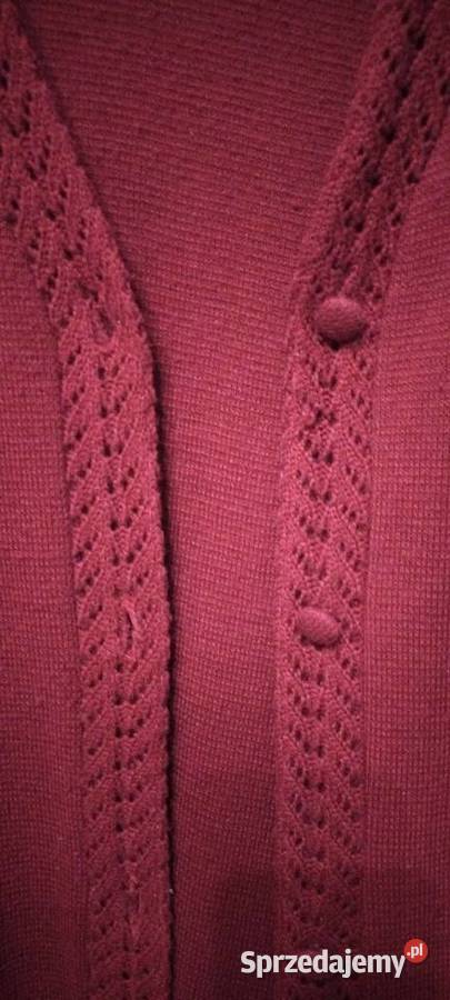 Kardigan damski w kolorze bordowym