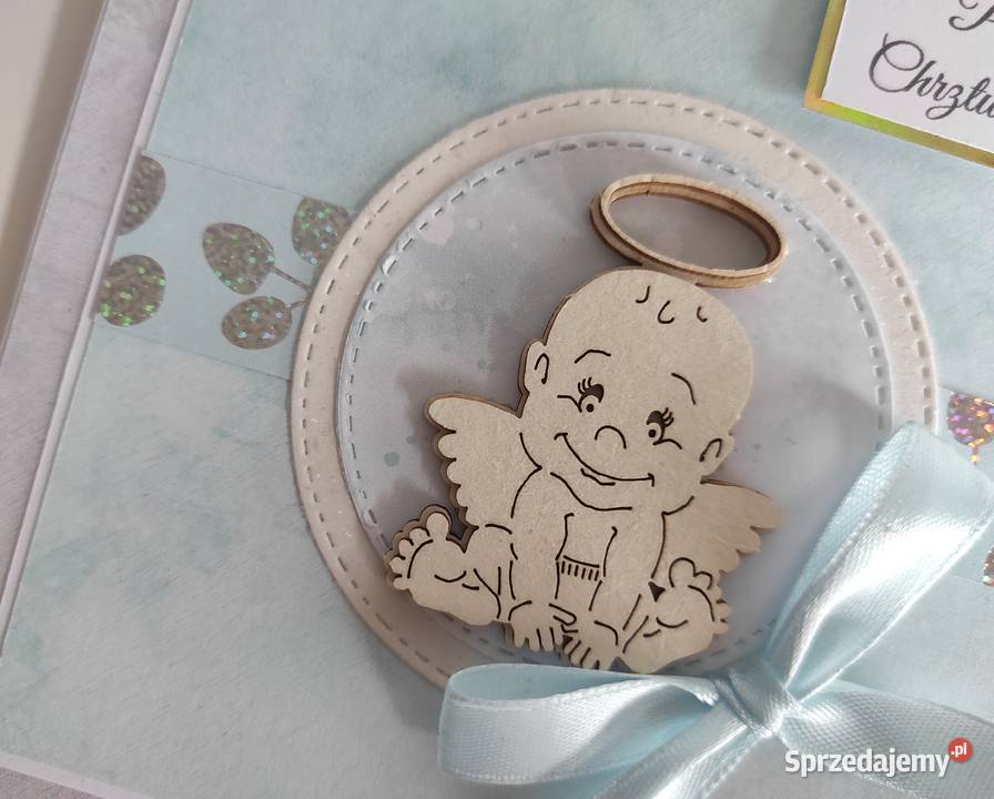 Kartka ręcznie robiona na Chrzest Święty z sprzedam