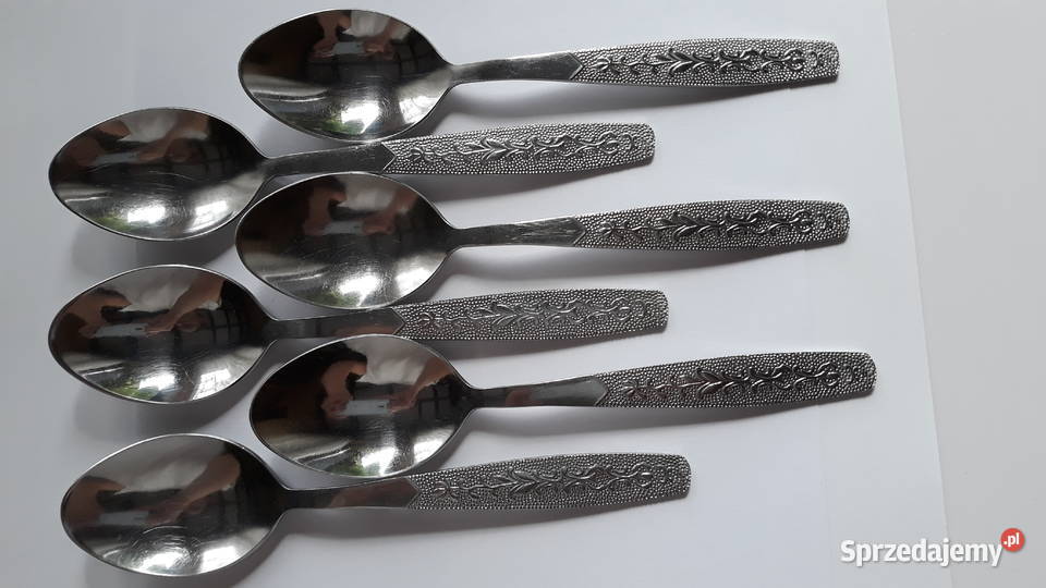Łyżki obiadowe 3 ROŚLINNY Gerlach sztućce PRL Dąbrowa Górnicza