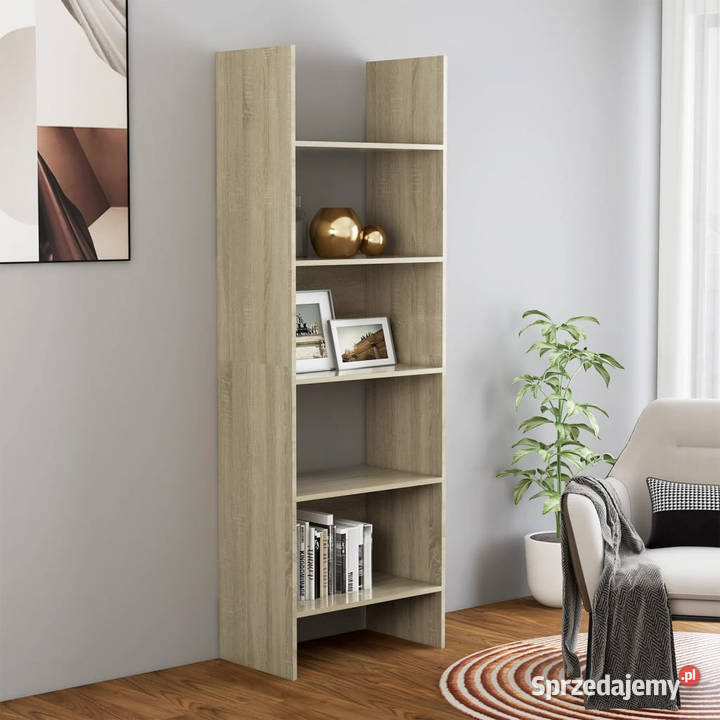 Regał na książki dąb sonoma 60x35x180 WM803410 Regały