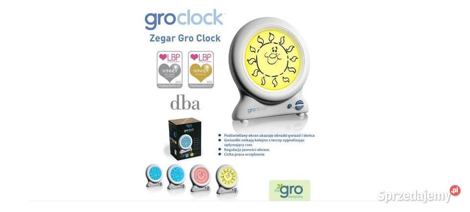 GroClock Zegar Lampka Dzieci do nauki Snu Czasu Płońsk sprzedam