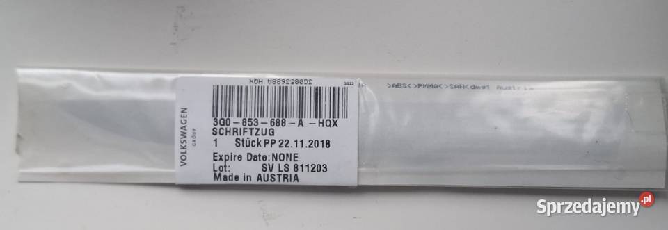 Emblemat listwa nadkola 4motion passat B8 Łomża sprzedam