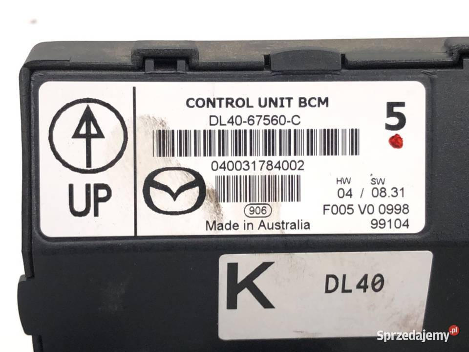 MODUŁ KOMFORTU MAZDA 2 DE DL4067560C Hatchback Wycieraczki i spryskiwacze