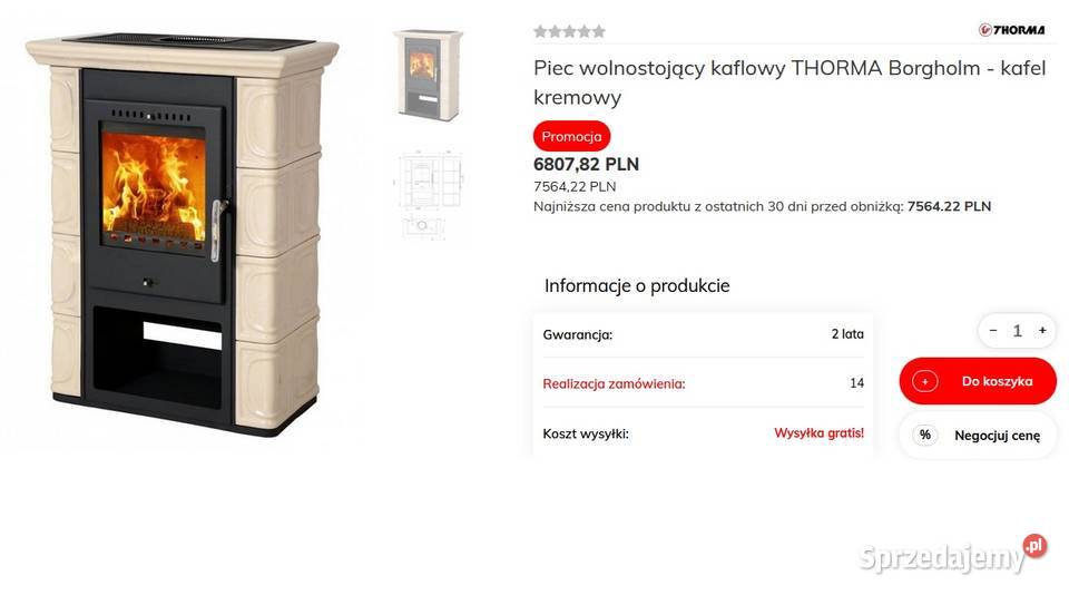 Piec kominek kaflowy Thorma Borgholm Grójec sprzedam