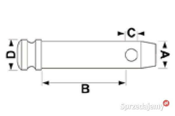 Sworzeń cięgła dolnego 28x54mm gwint 78 Cat2 1 Kamionna