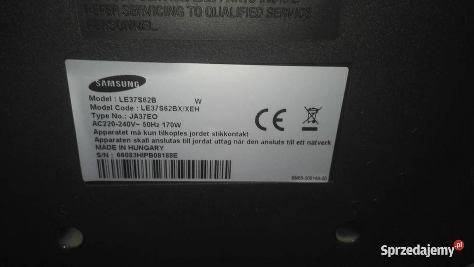 telewizor LCD Samsung 37 LE37S62B uszkodzony podkarpackie Rzeszów