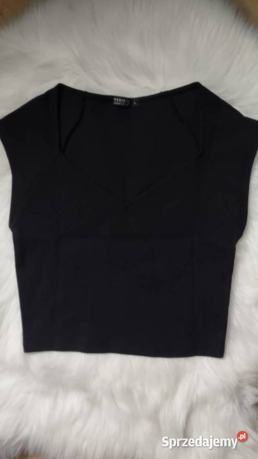Krótki czarny crop top ML Medicine Inny materiał