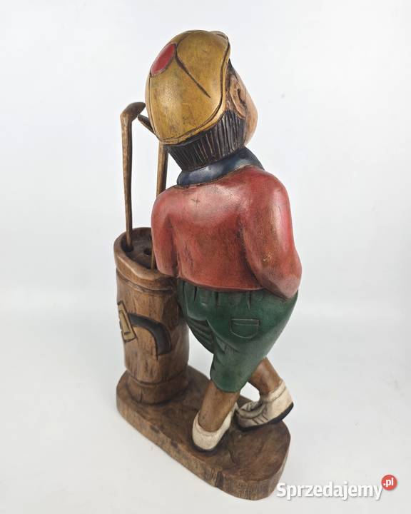 Vintage golfista rzeźba wykonana ręcznie z Bronisze