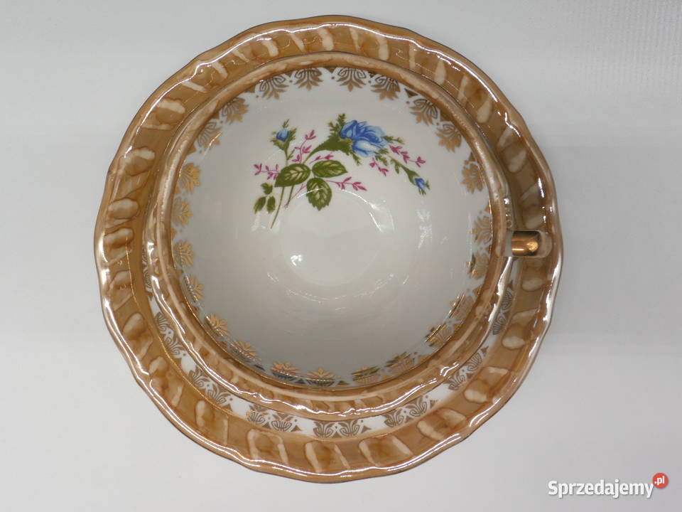 kolekcjonerskie trio śniadaniowe Porzelan MM MK Porcelana i szkło wielkopolskie Raszków