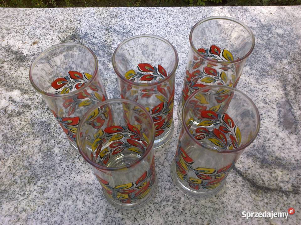 Szklanki ozdobne w kolorowe liście 5 Pobiedziska