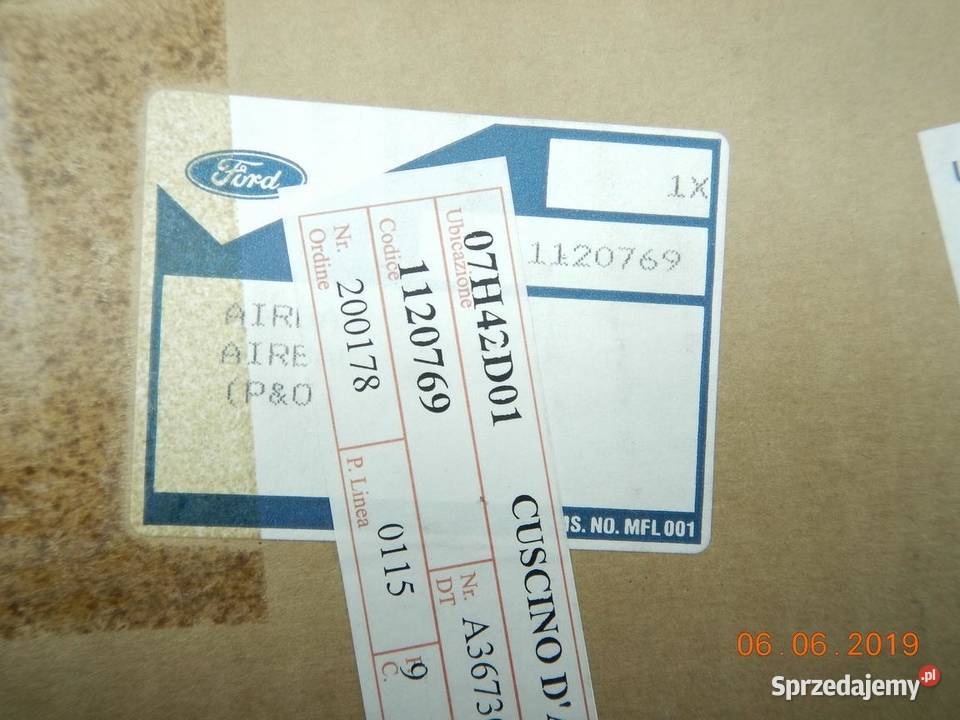 PODUSZKA AIR BAG KIEROWCY FORD FIESTA 9502 osobowe
