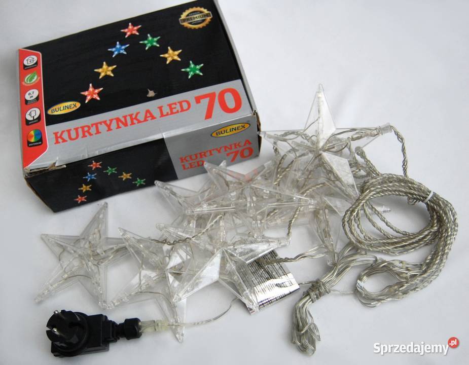 Kurtyna girlanda świetlna 70 LED Bulinex gwiazdy wielokolorowy Wyposażenie wnętrz Lublin