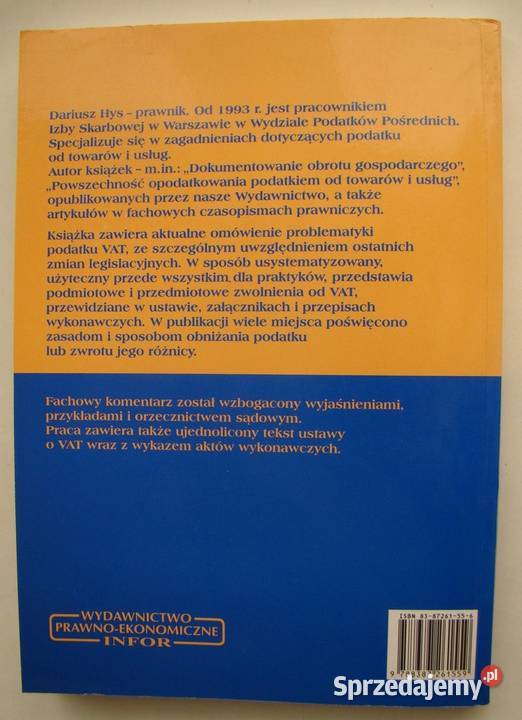 VAT98 Podatek towarów i usług z komentarzem miękka małopolskie Limanowa