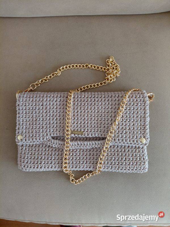 Torebka beżowa ze sznurka bawełnianego Gostyń