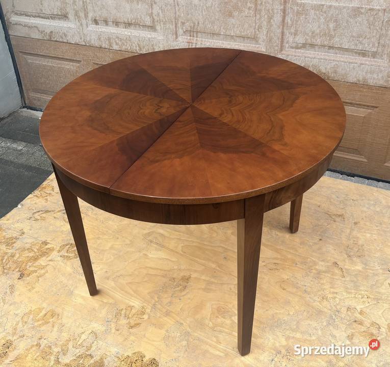 Stół Okrągły Orzech 100 Art Deco Rozkładany mazowieckie Warszawa