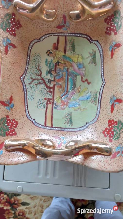 Patera z złotymi uchwytami Porcelana i szkło Warszawa