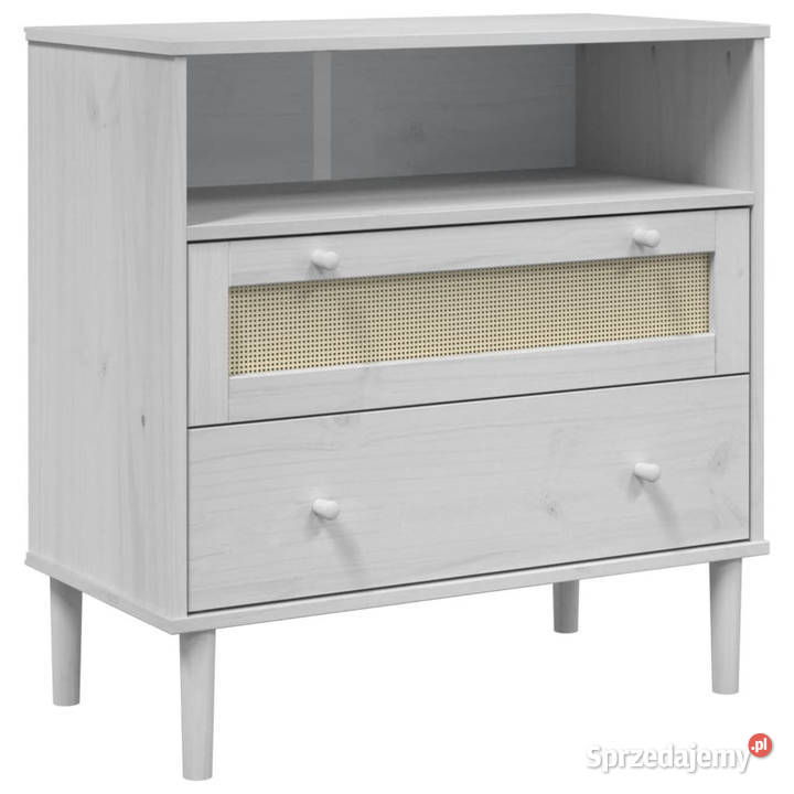 Szafka SENJA imitacja rattanu biała 80x40x80 Warszawa