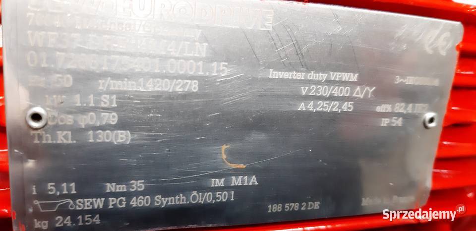 Motoreduktor 11 kW278 obr Leszno